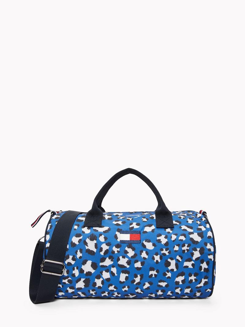 Lány Tommy Hilfiger Cheetah Duffle Táska Kék | HU 2019UZG